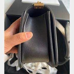 Chanel Black Leather Medium Boy Bag