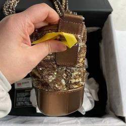 Pre Owned Chanel Sequins Trumpet Wandering Small Bag