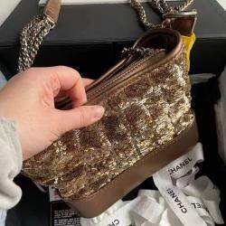 Pre Owned Chanel Sequins Trumpet Wandering Small Bag