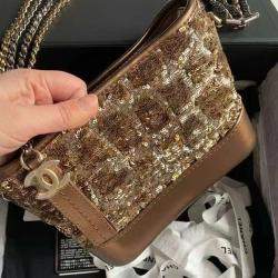 Pre Owned Chanel Sequins Trumpet Wandering Small Bag