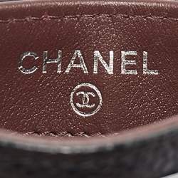 Pre Owned Chanel Black Quilted Caviar Leather CC Card Holder