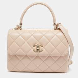 Pre Owned Chanel Pink Quilted Leather Small Trendy CC Flap Bag