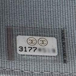 Pre Owned Chanel Silver Quilted Leather CC Chain Belt Bag