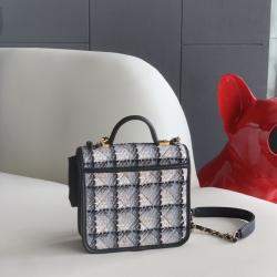 Chanel Leather and Tweed School Memory Flap Top Handle Bag