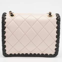 Pre Owned Chanel Pink/Black Braided Leather Mini My Own Frame Flap Bag 