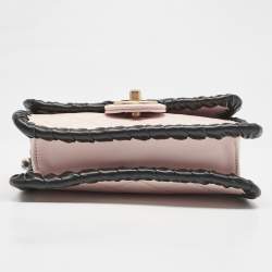 Pre Owned Chanel Pink/Black Braided Leather Mini My Own Frame Flap Bag 