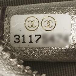 Chanel Silver Quilted Leather Round Bracelet Clutch