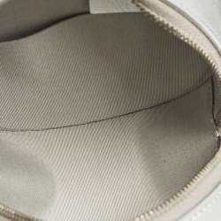 Chanel Silver Quilted Leather Round Bracelet Clutch