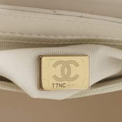 Pre Owned Chanel White Quilted Leather Mini Kelly Bag