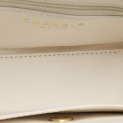 Pre Owned Chanel White Quilted Leather Mini Kelly Bag