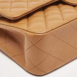 Chanel Brown Quilted Caviar Leather Medium Classic Double Flap Bag