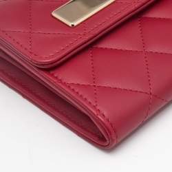 Chanel Pink Quilted Leather Trendy CC Flap Wallet