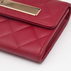Chanel Pink Quilted Leather Trendy CC Flap Wallet