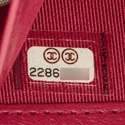 Chanel Dark Pink Quilted Leather Classic Flap Continental Wallet