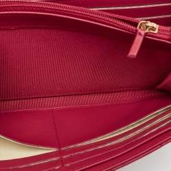 Chanel Dark Pink Quilted Leather Classic Flap Continental Wallet