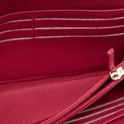 Chanel Dark Pink Quilted Leather Classic Flap Continental Wallet