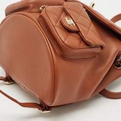 Chanel Brown Quilted Leather Mini Duma Drawstring Bag