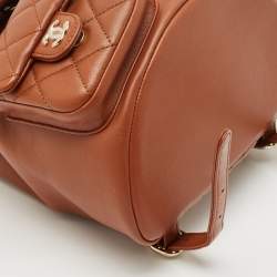 Chanel Brown Quilted Leather Mini Duma Drawstring Bag