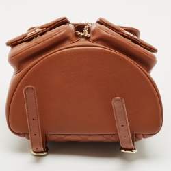 Chanel Brown Quilted Leather Mini Duma Drawstring Bag