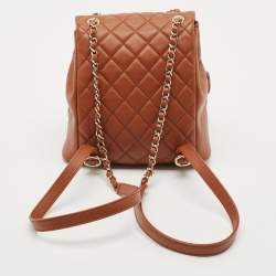 Chanel Brown Quilted Leather Mini Duma Drawstring Bag