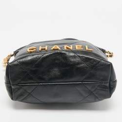 Chanel Black Quilted Leather Mini 22 Chain Bag