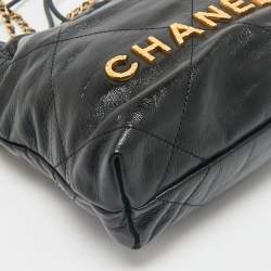 Chanel Black Quilted Leather Mini 22 Chain Bag