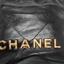 Chanel Black Quilted Leather Mini 22 Chain Bag