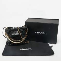Chanel Black Quilted Leather Mini 22 Chain Bag