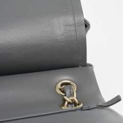 Pre Owned Chanel Grey Quilted Leather Jumbo Classic Double Flap Bag