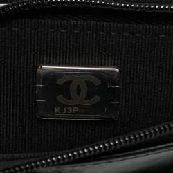 Pre Owned Chanel Black Quilted Leather Top Handle Wallet on Chain