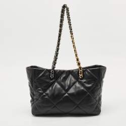 Chanel Black Quilted Leather 19 Shopping Tote