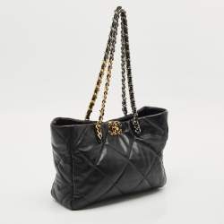 Chanel Black Quilted Leather 19 Shopping Tote