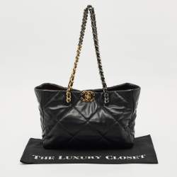 Chanel Black Quilted Leather 19 Shopping Tote