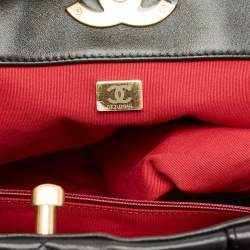 Chanel Black Quilted Leather 19 Shopping Tote