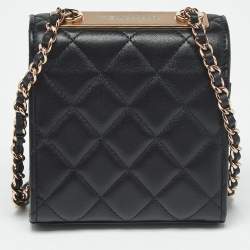 مملوكة مسبقًا Chanel Black Quilted Leather Micro Trendy CC Clutch Bag