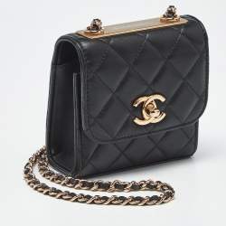 مملوكة مسبقًا Chanel Black Quilted Leather Micro Trendy CC Clutch Bag