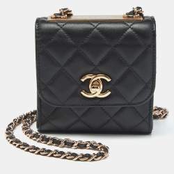 مملوكة مسبقًا Chanel Black Quilted Leather Micro Trendy CC Clutch Bag