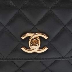 مملوكة مسبقًا Chanel Black Quilted Leather Micro Trendy CC Clutch Bag