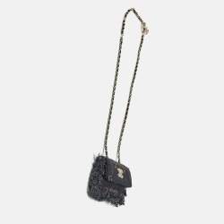 Pre Owned Chanel Black Denim Mood Chain Clutch