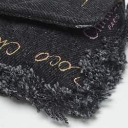 Pre Owned Chanel Black Denim Mood Chain Clutch