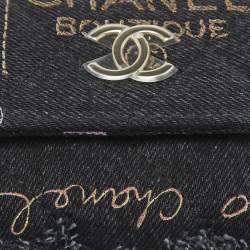 Pre Owned Chanel Black Denim Mood Chain Clutch