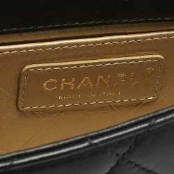 Pre Owned Chanel Black Quilted Leather Mini Coco Clips Classic Flap Bag