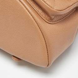 Pre Owned Chanel Tan Quilted Caviar Leather Mini Duma Backpack