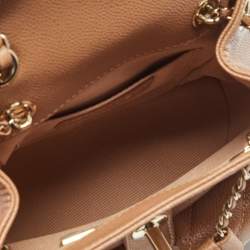 Pre Owned Chanel Tan Quilted Caviar Leather Mini Duma Backpack