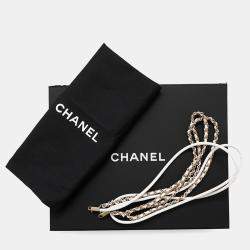 Pre Owned Chanel 22 Mini White Shiny Calf Leather Handbag