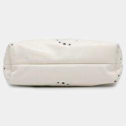 Pre Owned Chanel 22 Mini White Shiny Calf Leather Handbag
