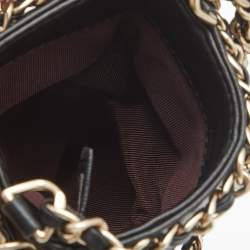 Pre Owned Chanel Black Leather Tech Me Out Clutch with Chain