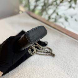 Pre Owned Chanel CC Vanity Black Leather Verical Phone Holder with Chain