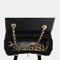 Pre Owned Chanel Boston Velvet Mini Bag