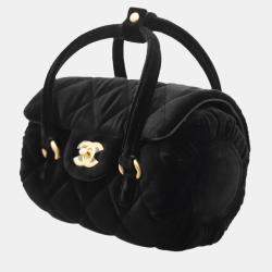 Pre Owned Chanel Boston Velvet Mini Bag
